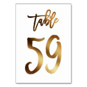 Hochzeitsfeier in Gold-Folie | Tabelle 59 Tischnummer (Rückseite)