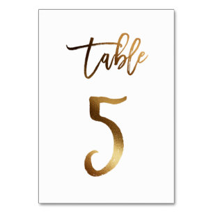 Hochzeitsfeier in Gold-Folie   Tabelle 5 Tischnummer