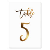 Hochzeitsfeier in Gold-Folie | Tabelle 5 Tischnummer (Rückseite)