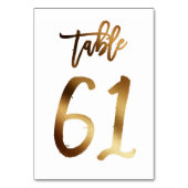 Hochzeitsfeier in Gold-Folie | Tabelle 61 Tischnummer (Rückseite)