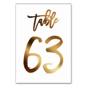 Hochzeitsfeier in Gold-Folie | Tabelle 63 Tischnummer (Rückseite)