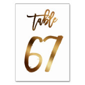 Hochzeitsfeier in Gold-Folie | Tabelle 67 Tischnummer (Rückseite)