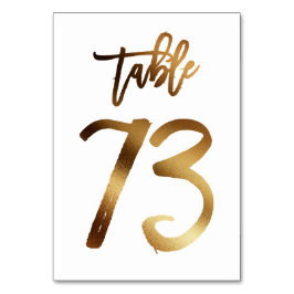 Hochzeitsfeier in Gold-Folie | Tabelle 73 Tischnummer