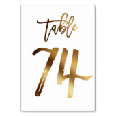 Hochzeitsfeier in Gold-Folie | Tabelle 74 Tischnummer (Rückseite)