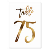 Hochzeitsfeier in Gold-Folie | Tabelle 75 Tischnummer (Vorderseite)