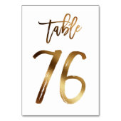 Hochzeitsfeier in Gold-Folie | Tabelle 76 Tischnummer (Rückseite)