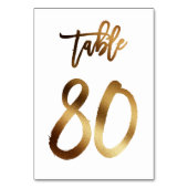 Hochzeitsfeier in Gold-Folie | Tabelle 80 Tischnummer (Rückseite)