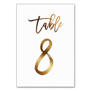 Hochzeitsfeier in Gold-Folie   Tabelle 8 Tischnummer