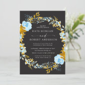 Hochzeitsfeier in Gold türkisfarben (Stehend Vorderseite)