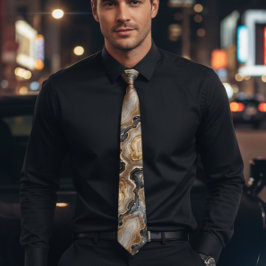 Hochzeitsfeier in Gold und schwarzem Marmor Krawatte