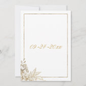 Hochzeitsfeier in Gold und Weiß Einladung (Rückseite)