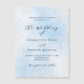 Hochzeitsfeier in hellblauem Glitzer Magneteinladung (Vorderseite)