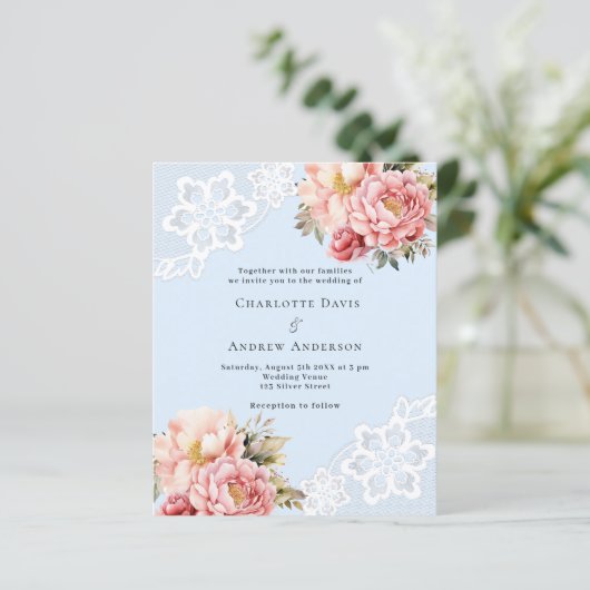 Hochzeitsfeier in hellblauem Rosa (Stehend Vorderseite)