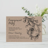 Hochzeitsfeier in Kraft-Karton Einladung (Stehend Vorderseite)