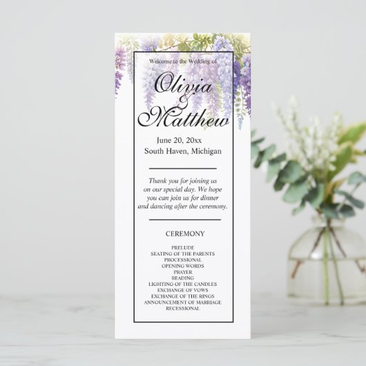 Hochzeitsfeier in lila Wasserfarbe (Stehend Vorderseite)