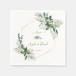 Hochzeitsfeier in Luxus-Rose Goldene geometrische Serviette