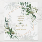 Hochzeitsfeier in Luxus-Rose Goldene geometrische Weinetikett (Einzelnes Label)