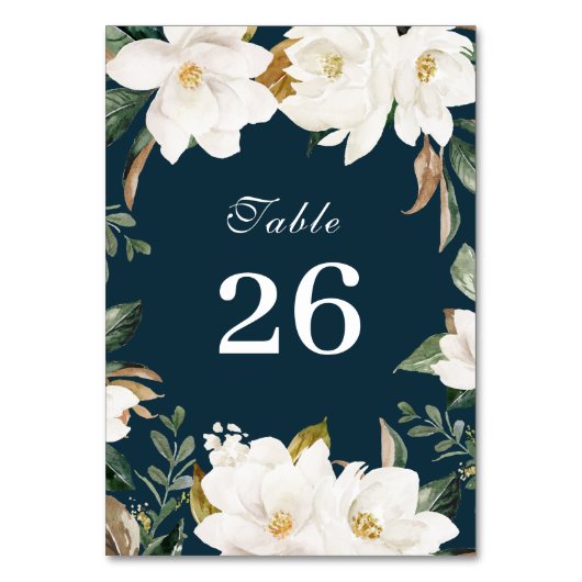 Hochzeitsfeier in Magnolia Tischnummer (Rückseite)
