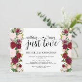 Hochzeitsfeier in Marsala Rosa Empfang Einladung (Stehend Vorderseite)