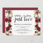 Hochzeitsfeier in Marsala Rosa Empfang Einladung (Vorne/Hinten)