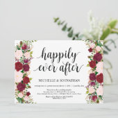 Hochzeitsfeier in Marsala Rosa Empfang Einladung (Stehend Vorderseite)