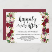 Hochzeitsfeier in Marsala Rosa Empfang Einladung (Vorne/Hinten)