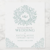 Hochzeitsfeier in Monografie Weinetikett (Einzelnes Label)