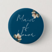 Hochzeitsfeier in Navy Blue und Magnolia Button (Vorderseite)