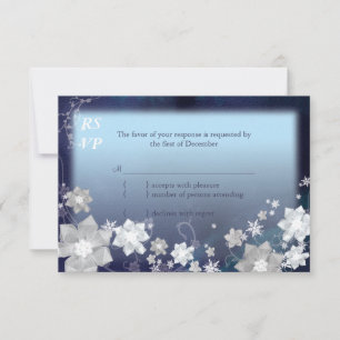 Hochzeitsfeier in Navy Blue & White Floral UAWG RSVP Karte