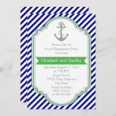 Hochzeitsfeier in Navy, grün, blau Einladung (Vorne/Hinten)