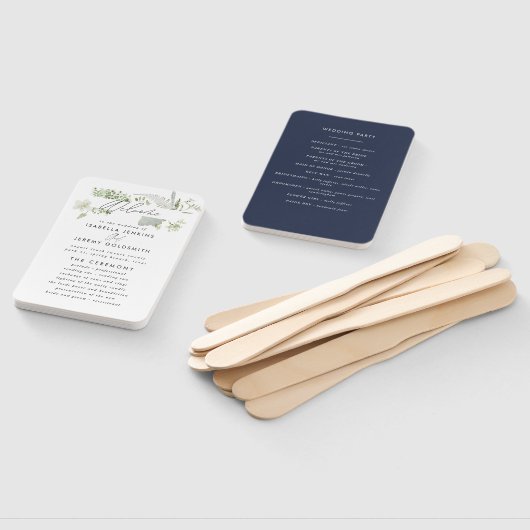 Hochzeitsfeier in Navy mit elegantem Botanischem S Fächer (Non-assembled)