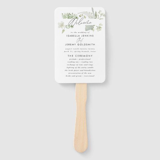 Hochzeitsfeier in Navy mit elegantem Botanischem S Fächer (Vorderseite)