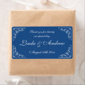 Hochzeitsfeier in Navy: Wasserflaschen-Etiketten (Insitu)