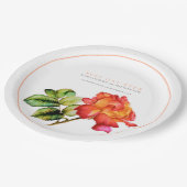 Hochzeitsfeier in Orange rote Rose Pappteller (Schrägansicht)