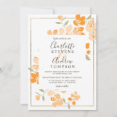 Hochzeitsfeier in Orangengolden Einladung (Vorderseite)