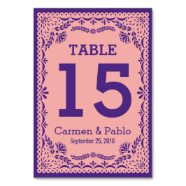 Hochzeitsfeier in Papel Picado Design Tischnummer