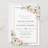 Hochzeitsfeier in Rosa Einladung (Vorderseite)