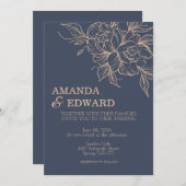 Hochzeitsfeier in Rosa Einladung (Vorne/Hinten)