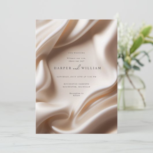 Hochzeitsfeier in Rosa Einladung (Stehend Vorderseite)