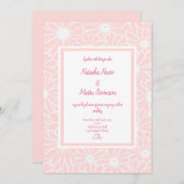 Hochzeitsfeier in Rosa Einladung (Vorne/Hinten)