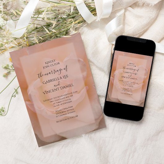 Hochzeitsfeier in Rosa Einladung