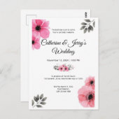 Hochzeitsfeier in Rosa Postkarte (Vorne/Hinten)