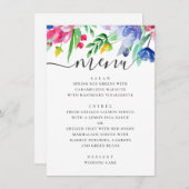 Hochzeitsfeier in Rosa und Blau Menükarte (Vorne/Hinten)