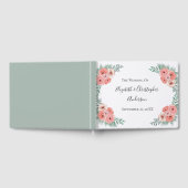 Hochzeitsfeier in Rosa und grüner Flora Gästebuch (Voll)