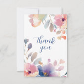 Hochzeitsfeier in Rosa und Lavendel Dankeskarte (Vorderseite)