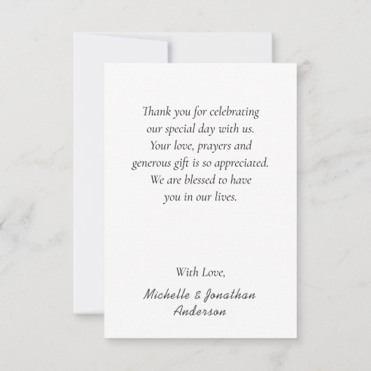 Hochzeitsfeier in Rosa und Lavendel Dankeskarte (Rückseite)