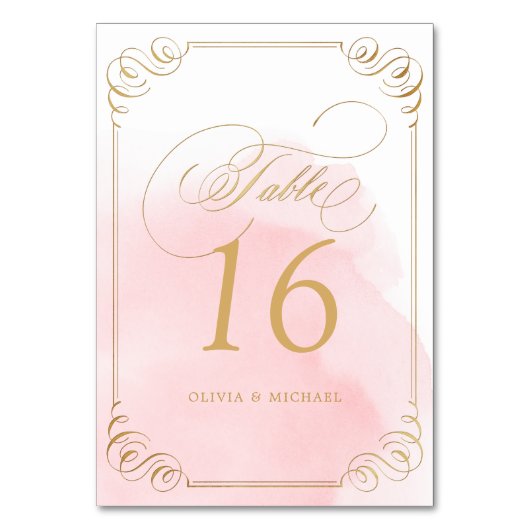 Hochzeitsfeier in Rot-Gold-Tischnummer Tischnummer (Vorderseite)