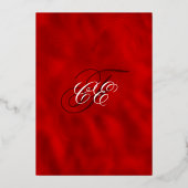 Hochzeitsfeier in Rot und Gold Foil Folieneinladung (Rückseite)