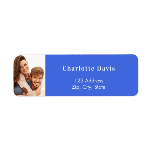 Hochzeitsfeier in Royal Blue Foto Rücksendeadresse (Vorne)