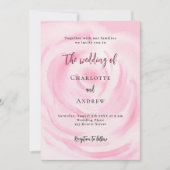 Hochzeitsfeier in sanft rosa Rose Einladung (Vorderseite)